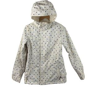 Burton Society Dryride Full Zip Square Print Hooded Ski Snow Jacket Sz S